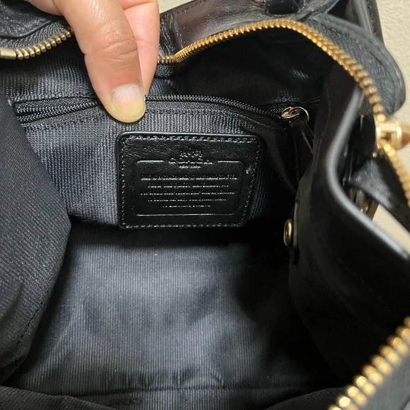 •COACH• Mini Crosby Carryall Black Smooth Leather Missing Strap - Picture 10 of 13